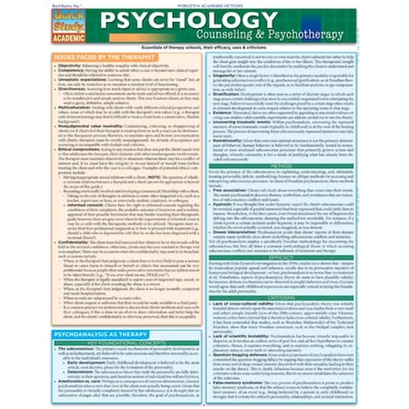 Psychology - Counseling & Psychotherapy Quickstudy Easel